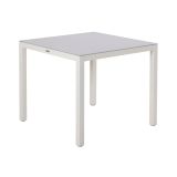 JEDILNA MIZA LYRA FIX 4P ALU STEKLO 90X90 BELA