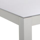 JEDILNA MIZA LYRA FIX 4P ALU STEKLO 90X90 BELA