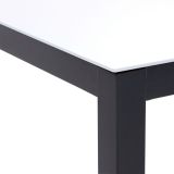 JEDILNA MIZA LYRA FIX 4P ALU STEKLO 90X90 TEMNO SIVA