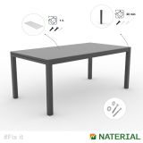 KOVINSKA MIZA NATERIAL LYRA II ANTR.180/260X96 ALU STEKLO