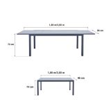 KOVINSKA MIZA NATERIAL LYRA II ANTR.180/260X96 ALU STEKLO