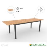 JEDILNA MIZA ORIS METULJ ALU + EVKALIPTUS 180/240