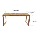 JEDILNA MIZA SOLARIS II EXT 180/240 FSC AKACIJEV MEDEN LES