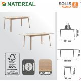 JEDILNA MIZA SOLIS METULJ ZUN. 150/200 AKACIJA