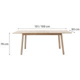 JEDILNA MIZA SOLIS METULJ ZUN. 150/200 AKACIJA