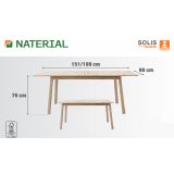 JEDILNA MIZA SOLIS METULJ ZUN. 150/200 AKACIJA