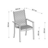 KOVINSKI STOL NATERIAL DORA ALU