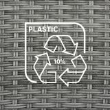 STOL DAVOS, PLETEN UMETNI RATAN, ALU TEMNO SIV