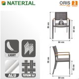 KOVINSKI STOL NATERIAL ORIS TEMNO SIV ALU