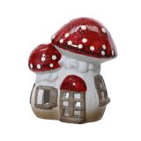 JESENSKA DEKORACIJA DECORIS SVEČNIK GOBICA 13.4X10.2X15.3 CM