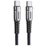 JOYROOM PODATKOVNI KABEL S-1230K1 QUICK CHARGE 60W TYPE C NA TYPE C - ČRN PLETEN