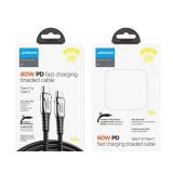 JOYROOM PODATKOVNI KABEL S-1230K1 QUICK CHARGE 60W TYPE C NA TYPE C - ČRN PLETEN