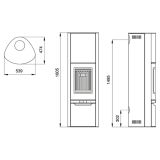 KAMINSKA PEČ LOKATERM VITRANC ČRNA 1600 OBLOGA SERPENTINO