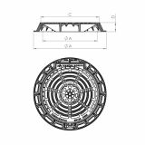 KANALSKA REŠETKA LIVAR Z OKVIRJEM FI 600 400 KN, ZAKLEP, P.VLOŽEK