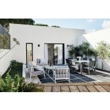 KOVINSKA VRTNA GARNITURA NATERIAL SET ORNA + MIZA, BELA ALU