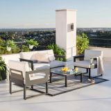 KOVINSKA VRTNA GARNITURA NATERIAL SET ODYSSEA + MIZICA SIVA ALU