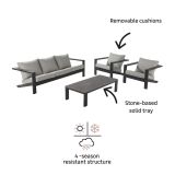 KOVINSKA VRTNA GARNITURA NATERIAL SET OLYMPIA 5S+MIZA SIVA ALU