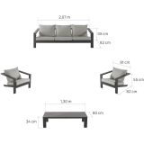 KOVINSKA VRTNA GARNITURA NATERIAL SET OLYMPIA 5S+MIZA SIVA ALU