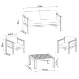 KAVČNA GARNITURA ORIS II ALU/EUC KAVČ2P+2AC+MIZA D.GR/D.SIVA BLAZINA