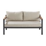 KAVČNA GARNITURA ORIS II ALU/EUC SOFA2P+2AC+MIZA D.GR/BEŽ BLAZINA