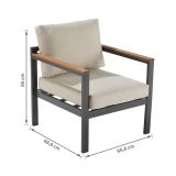 KAVČNA GARNITURA ORIS II ALU/EUC SOFA2P+2AC+MIZA D.GR/BEŽ BLAZINA