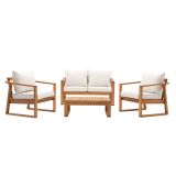 KAVČNA GARNITURA SOLARIS COMPACT 4P FSC AKACIJA BEŽ MEDEN LES