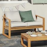 KAVČNA GARNITURA SOLARIS COMPACT 4P FSC AKACIJA BEŽ MEDEN LES