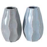 KERAMIČNA VAZA BOLTZE HILARY, MODRA ALI SIVA, VIŠINA 19 CM, SORT.