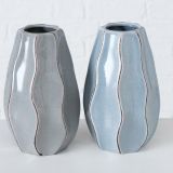 KERAMIČNA VAZA BOLTZE HILARY, MODRA ALI SIVA, VIŠINA 19 CM, SORT.