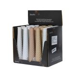 KERAMIČNA VAZA DECORIS BELA /OKER SORT. FI 7 CM. 32 CM. SORT