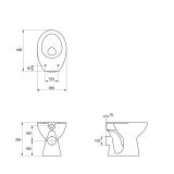 WC ŠKOLJKA, STOJEČA CERSANIT PRESIDENT ODTOK V STENO