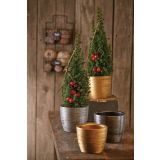 KERAMIČNI NOTRANJI LONEC HORTER 302 PRASKANI 13 CM ŠAMPANJEC ZLAT