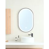 KLASIČNO OGLEDALO FEROTEHNA FRAME OVAL B5080 ČRNO 50X80 LED ROČNO STIKALO