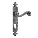 KLJUKA ZA VRATA HOPPE DOLOMITI S ŠČITOM CILIND. STARO SREBRO