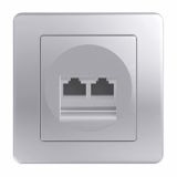 KOMUNIKACIJSKA VTIČNICA EKONOMIK CAT5E KS DVOJNA RJ45 8/8 SREBRNA