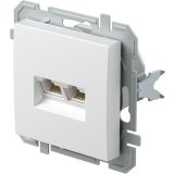 KOMUNIKACIJSKA VTIČNICA LOGIQ VTIČNICA CAT6S 2XRJ45 8/8 BELA, XO, KS, SLIM