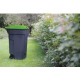 KONTEJNER - ZABOJNIK CURVER SMETNJAK 110L NA KOLESIH ČRN Z ZELENIM POKROVOM