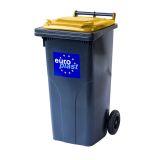 KONTEJNER - ZABOJNIK EKO LUX SMETNJAK 120 L PVC ČRN / RUMEN ZABOJNIK+KOLO+OS