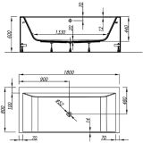 KOPALNA KAD SAMOSTOJEČA KOLPA SAN COPELIA LIGHT-FS 180X80 WHITE KERROCK