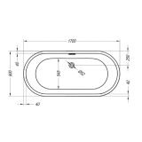 KOPALNA KAD SAMOSTOJEČA KOLPA SAN DALIA-FS 170X80/O BLACK S PRELIVNO GARNITURO