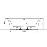 KOPALNA KAD SAMOSTOJEČA KOLPA SAN MARILYN-FS 180X90/O BLACK HORIZONTALNI PRELIV