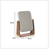 KOPALNIŠKI DODATKI GEPARD KOZMETIČNO OGLEDALO 22X16 BELA PLASTIKA, BAMBUS