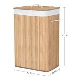KOŠ ZA PERILO SONGMICS BAMBOO 72L 40X30X60 CM