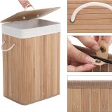 KOŠ ZA PERILO SONGMICS BAMBOO 72L 40X30X60 CM