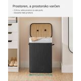 KOŠ ZA PERILO SONGMICS BAMBUS ZLOŽLJIV S POKROVOM 72 L ČRNA