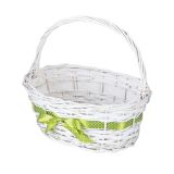 VELIKONOČNI PROGRAM KOŠARA BELA 32 CM Z ROČAJEM