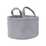 OKRASNA KOŠARA 27X16CM ŽAMETNA, REBRASTA