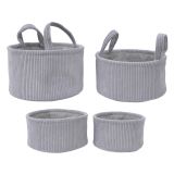 OKRASNA KOŠARA 27X16CM ŽAMETNA, REBRASTA