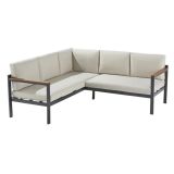 KOTNA GARNITURA ORIS II 5P ALU/EUC+KAVNA MIZICA D.GR/BEŽ BLAZINA