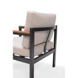 KOTNA GARNITURA ORIS II 5P ALU/EUC+KAVNA MIZICA D.GR/BEŽ BLAZINA